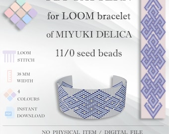 Patrón de pulsera de nudo celta con cuentas de semillas Miyuki Delica (patrón en PDF)