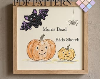 Patrón de cuentas de murciélago de Halloween: destaca con una decoración espeluznante hecha por ti mismo, crea tu estilo único y disfruta cada puntada. Esquema de cuentas para una diversión creativa.