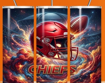 Vaso de los Chiefs más vendido en formato PNG, diseño de sublimación de fútbol delgado de 20 oz, mascota deportiva en formato PNG, descarga digital de vaso de equipo de fútbol