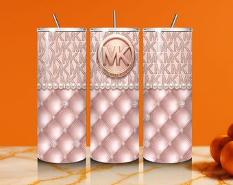 Vinilo PNG para vaso térmico delgado de lujo de 20 oz / Descarga digital de estilo de diseñador inspirado en la moda / Vinilo para vaso térmico con estampado MK de bolso de lujo / Vinilo digital