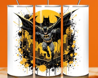 Envoltorio para vaso Dark Vigilante, arte de cómic de superhéroe, 20 oz (descarga digital)