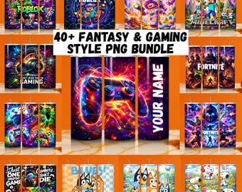 Envoltura para vaso de jugador PNG / Diseño de sublimación de juegos de fantasía (descarga digital)