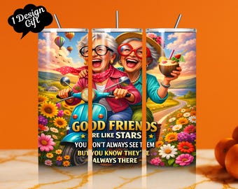 Envoltorio divertido para vaso de la amistad: diseño de sublimación delgado sin costuras de 20 oz (descarga digital)