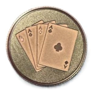32 mm pokerkortskydd i rostfritt stål