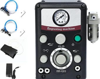 Pneumatic Engraver Jewelry Tool, Air Graver Machine for Stone Setting & Metal Engraving, 400–8000 RPM Adjustable, Jewelry Engraving Kit