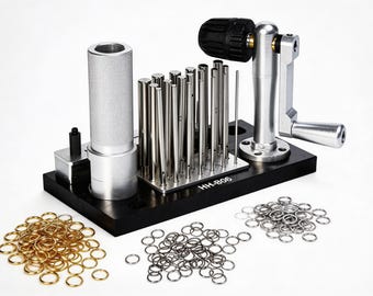 Jump Ring Maker Tool Kit with Interchangeable Mandrels, Wire Ring Bender for Jewelry Making, DIY Bracelet Necklace Earring Metalworking Tool
