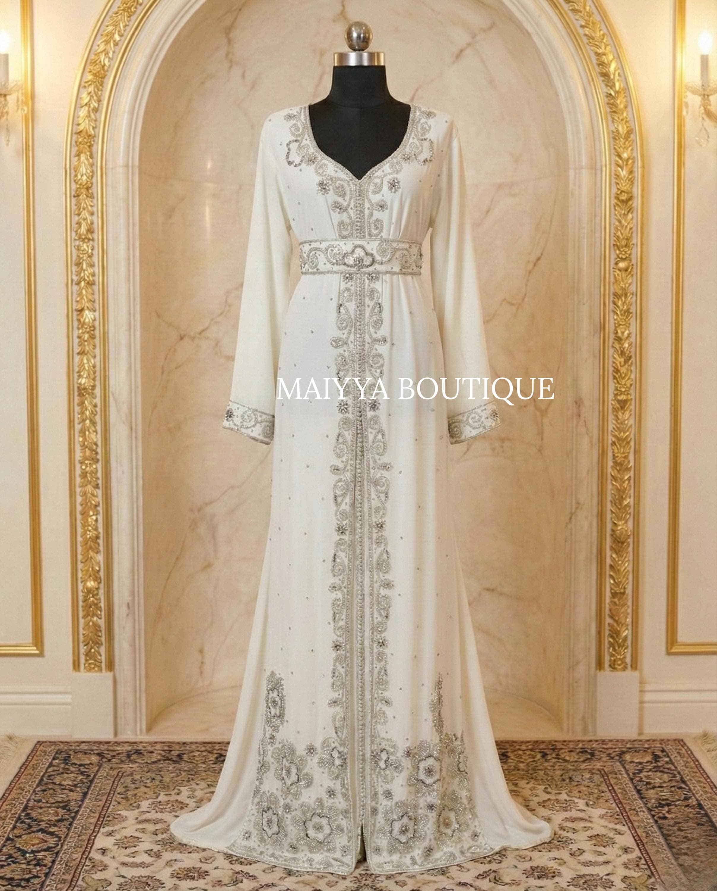 Kaftan Dress Brown and Gold - Etsy