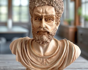 Busto de Marco Aurelio en Resina | Escultura Romana Clásica para Decoración de Hogar