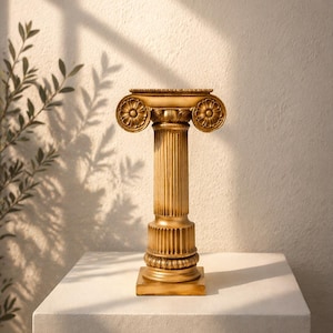 Ionic Column Pedestal Beige Classical Statue Stand