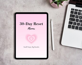 30 Day Reset Planner Self Care Habit Tracker Digital Download GoodNotes iPad Planner Printable Self Care Journal PDF