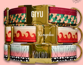 Anime Dog Collar Personalized Gift For Anime Lover Collar Leash Set With Engraved Name Ichimatsu Dog Collar Custom Dog Owner Gift FF-176