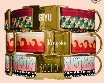 Anime Dog Collar Personalized Gift For Anime Lover Collar Leash Set With Engraved Name Ichimatsu Dog Collar Custom Dog Owner Gift FF-176