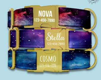 Galaxy Dog Collar Personalized Gifts For Dog Owner Dog Custom Matching Collar Leash Set Custom Pet Collars Engraved With Name FF-72