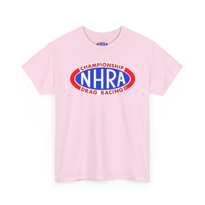 Camiseta de carreras de resistencia del campeonato NHRA / Camiseta con el logotipo de carreras Light Pink