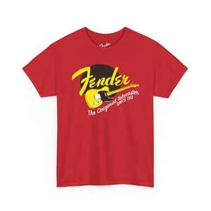 Camiseta con el logo de Fender Guitars Since 1951 / Camiseta con el logo de música vintage Red