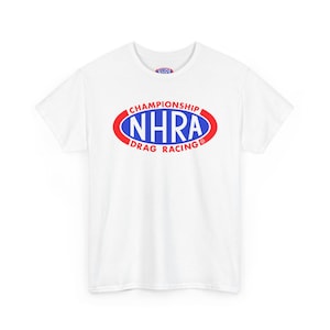 Camiseta de carreras de resistencia del campeonato NHRA / Camiseta con el logotipo de carreras White