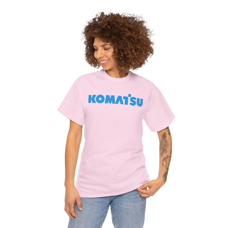 Komatsu White Excavator Machine Tee | Construction Heavy Equipment Shirt image 4