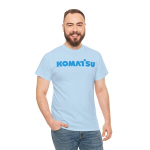 Komatsu White Excavator Machine Tee | Construction Heavy Equipment Shirt image 5