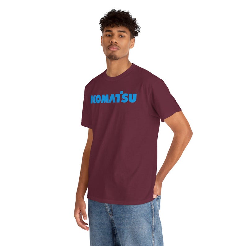 Komatsu Black Excavator Machine Tee | Construction Heavy Equipment Shirt image 5