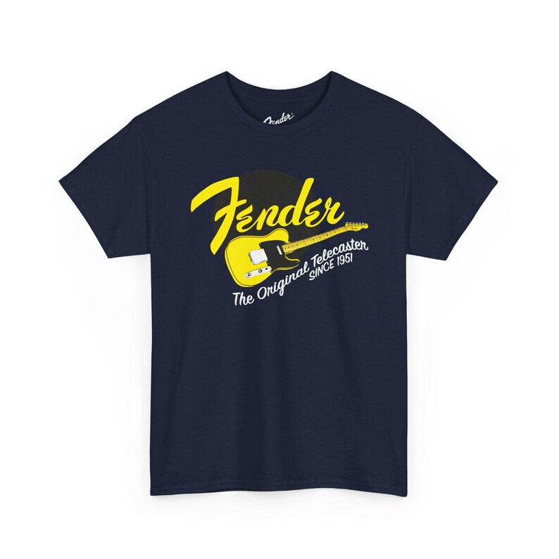 Camiseta con el logo de Fender Guitars Since 1951 / Camiseta con el logo de música vintage Navy