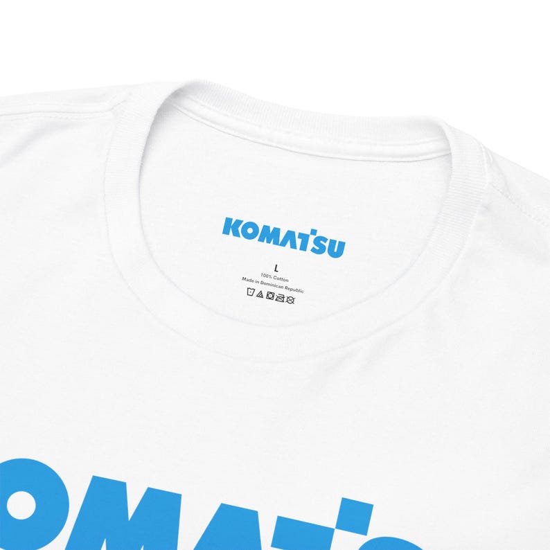 Komatsu White Excavator Machine Tee | Construction Heavy Equipment Shirt image 3
