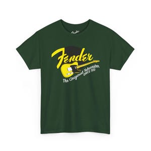 Camiseta con el logo de Fender Guitars Since 1951 / Camiseta con el logo de música vintage Forest Green