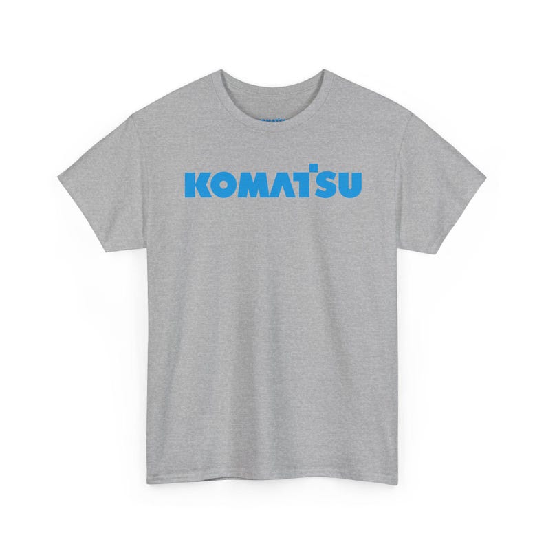 Komatsu White Excavator Machine Tee | Construction Heavy Equipment Shirt Sport Grey