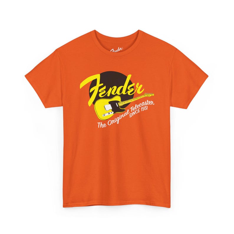 Camiseta con el logo de Fender Guitars Since 1951 / Camiseta con el logo de música vintage Orange
