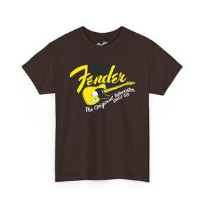 Camiseta con el logo de Fender Guitars Since 1951 / Camiseta con el logo de música vintage Dark Chocolate