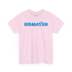 Komatsu White Excavator Machine Tee | Construction Heavy Equipment Shirt Light Pink