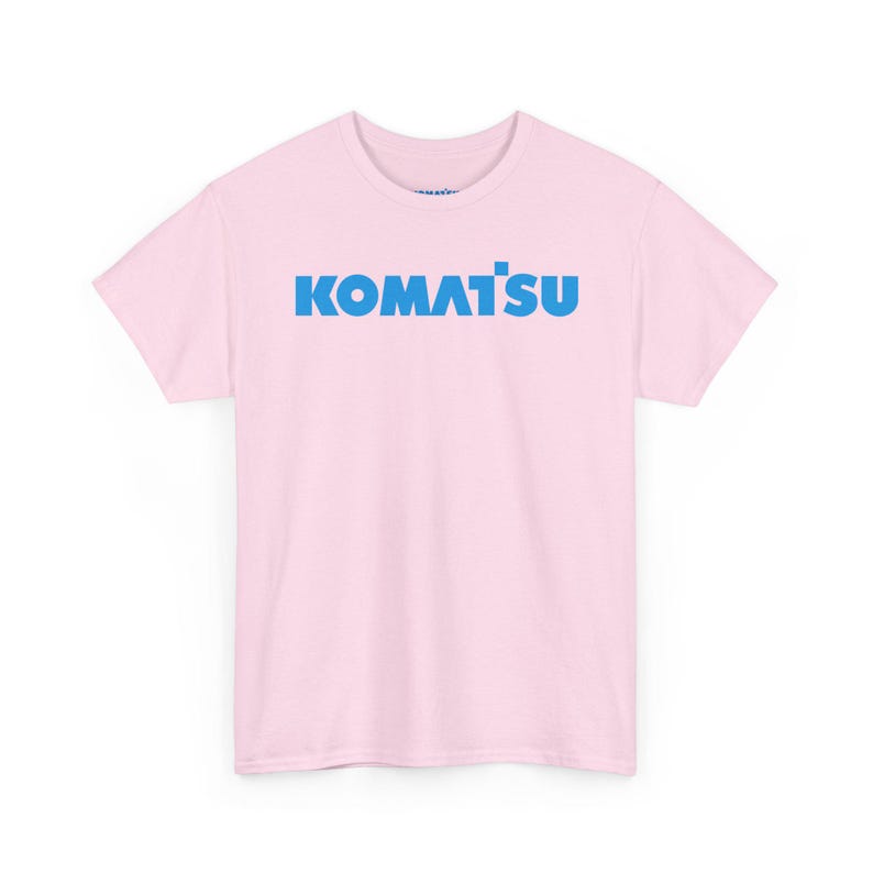 Komatsu White Excavator Machine Tee | Construction Heavy Equipment Shirt Light Pink