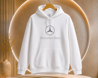 Mercedes-Benz White Logo Hoodie | Car Brand Emblem Sweatshirt