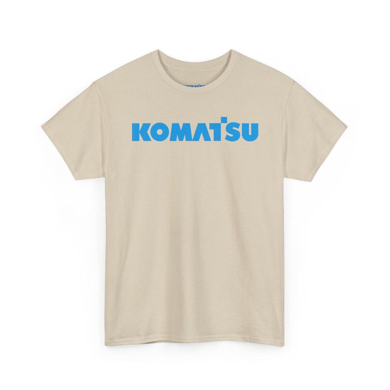 Komatsu White Excavator Machine Tee | Construction Heavy Equipment Shirt Sand
