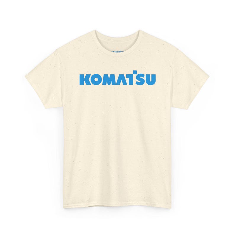 Komatsu White Excavator Machine Tee | Construction Heavy Equipment Shirt Natural
