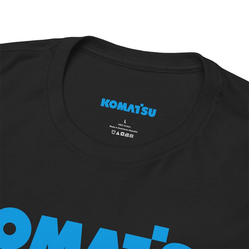 Komatsu Black Excavator Machine Tee | Construction Heavy Equipment Shirt image 3