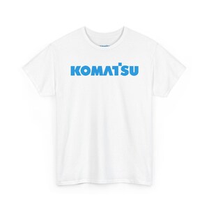 Komatsu White Excavator Machine Tee | Construction Heavy Equipment Shirt White