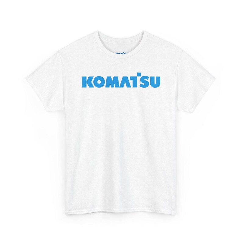 Komatsu White Excavator Machine Tee | Construction Heavy Equipment Shirt White