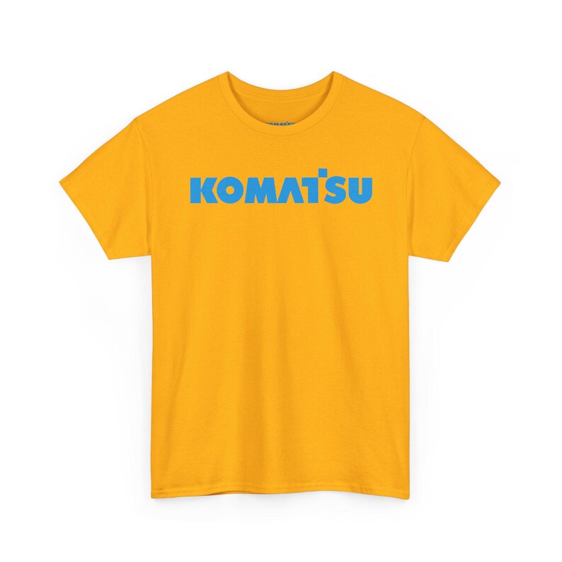 Komatsu White Excavator Machine Tee | Construction Heavy Equipment Shirt Gold