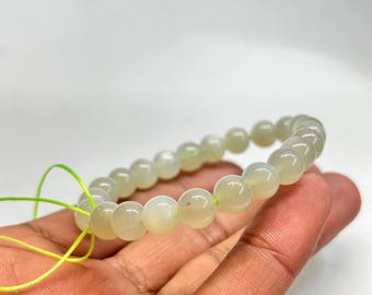 Natural Moonstone Beaded Bracelet | Unisex Gemstone Jewelry, 8mmBoho, adjustable, natural, minimalist, ethical.