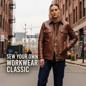 Leather Overshirt Sewing Pattern PDF | Unisex Shirt Jacket Digital Download XS-3XL