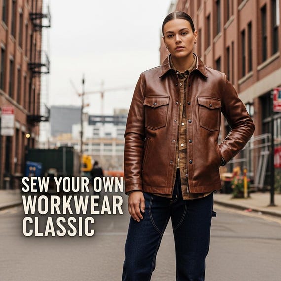 Leather Overshirt Sewing Pattern PDF | Unisex Shirt Jacket Digital Download XS-3XL