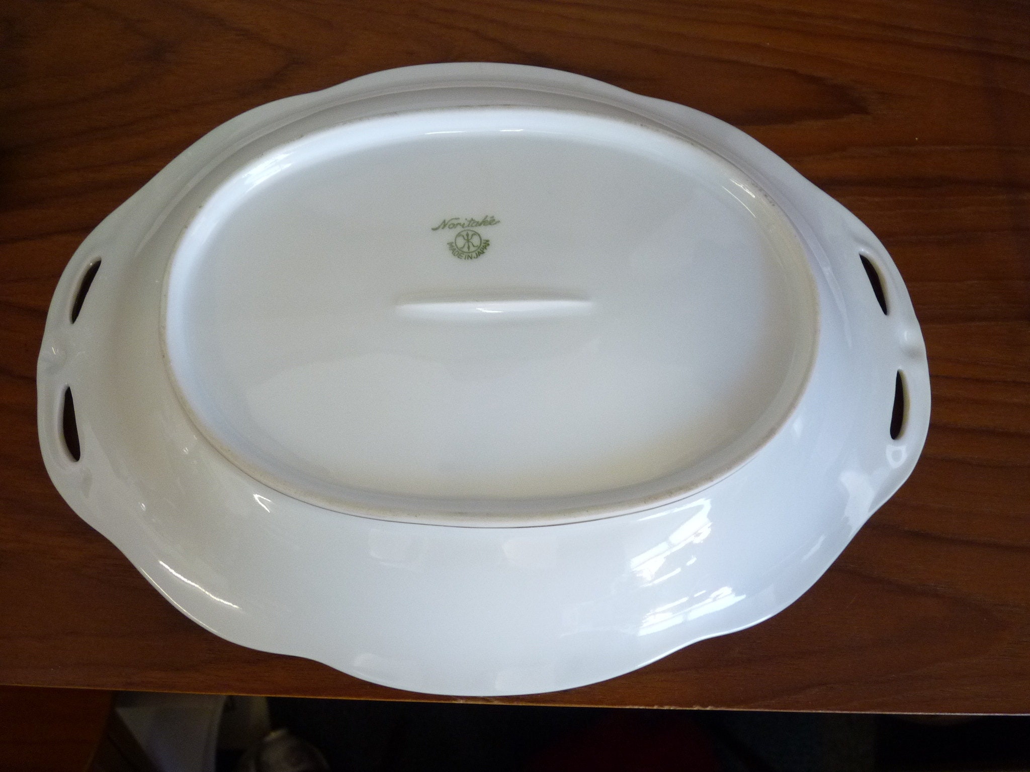 Large Noritake Dish Art Deco Enamels Red Blue Floral