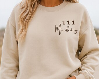 Engelszahl Sweatshirt – Choose Your Number 111–999 – Spiritual Aesthetic Crewneck – Manifestation Gift for Her