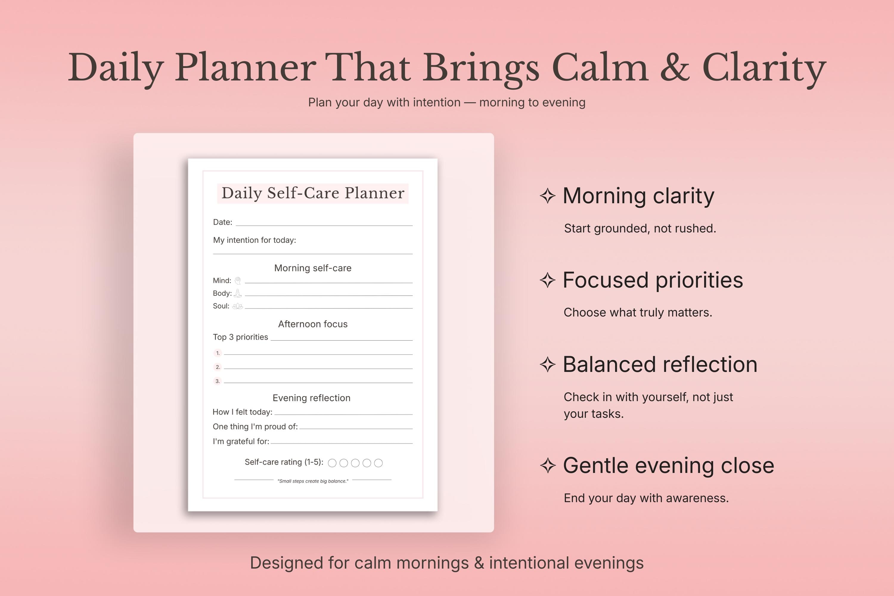 Self Care Planner Printable PDF | Mood & Habit Tracker, Gratitude ...
