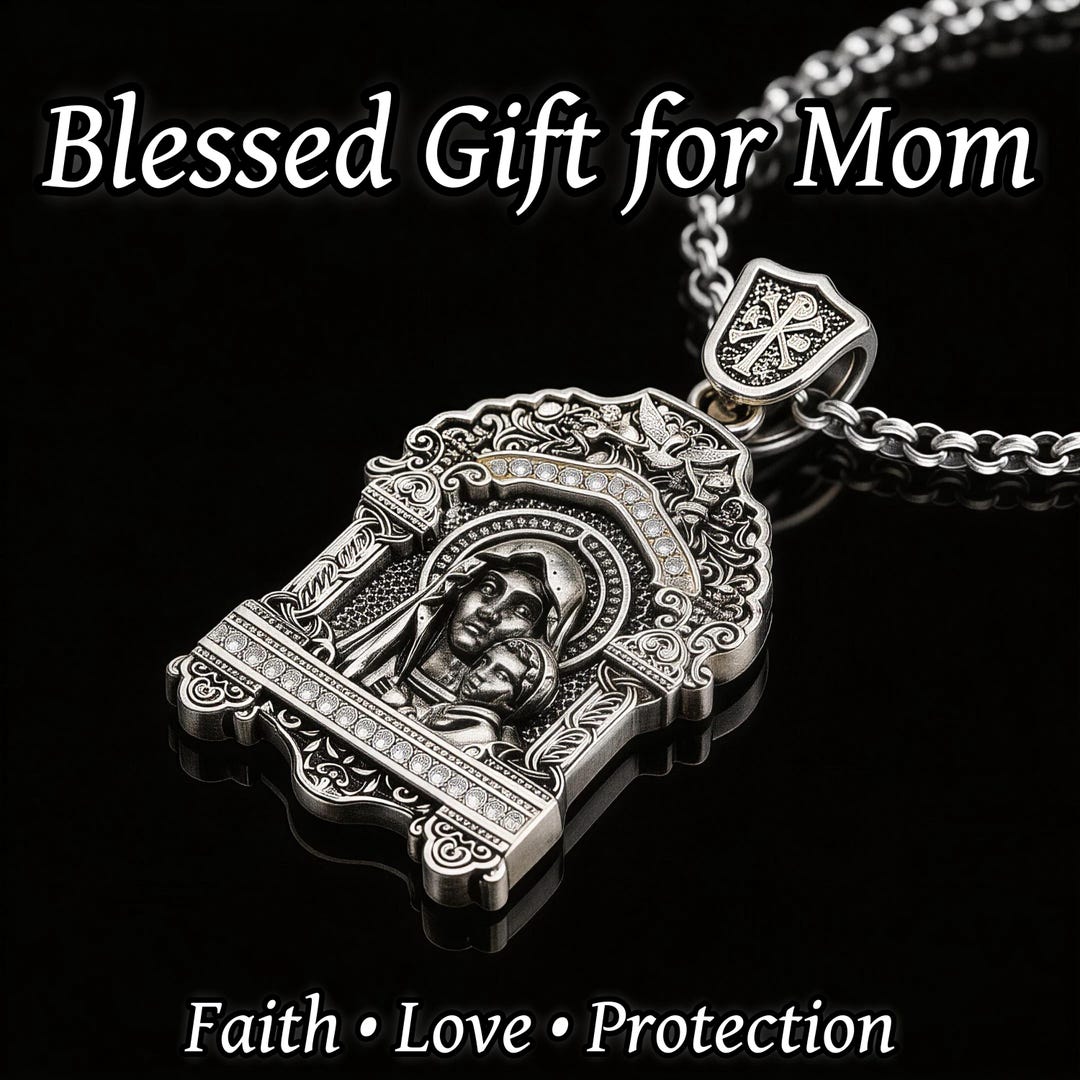 Sterling Silver Madonna and Child Necklace – Vintage Oxidized Faith ...