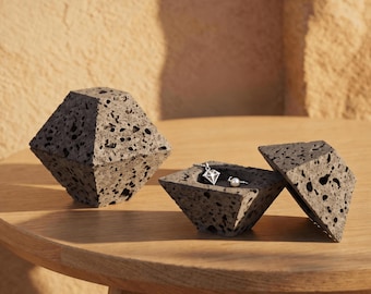 Handmade Lava Rock Aromatherapy Diffuser | Volcanic Stone Jewelry Box | Anniversary Gift