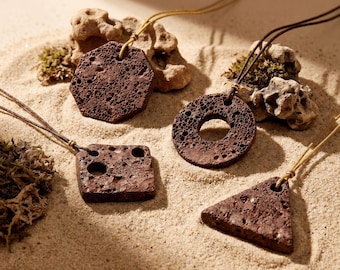Handmade Lava Rock Diffuser Pendant | Eco Friendly Meditation Accessory |  Gift for mom