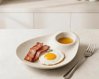 Wabi Sabi Unglazed Drop Serving Dish – Ceramic Tableware | Japandi Organic Zen Decor