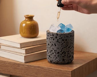 Handmade Lava Stone Pyramid Diffuser | Natural Stone Incense Burner | Aromatherapy Home Accessory | Couple Gift