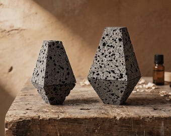 Handmade Lava Stone Pyramid Diffuser | Natural Basalt Aromatherapy Oil Diffuser |  Gift for Dad